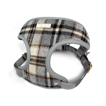 拼接胸背灰色格纹